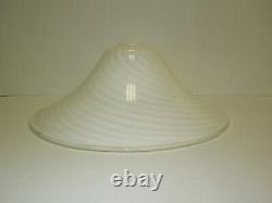 Hand Blown Lamp Shade Murano Glass Chandelier White Swirl Italy VETRI VENINI