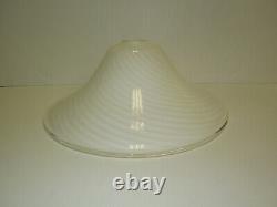 Hand Blown Lamp Shade Murano Glass Chandelier White Swirl Italy VETRI VENINI