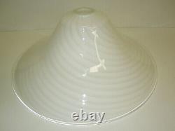 Hand Blown Lamp Shade Murano Glass Chandelier White Swirl Italy VETRI VENINI