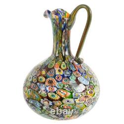 Hand-Blown Millefiori Art Glass Pitcher Attributed to Fratelli Toso