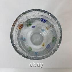 Hand Blown Millefiori Murano Bubble Art Glass Drinking Glasses 16 oz Set of 6