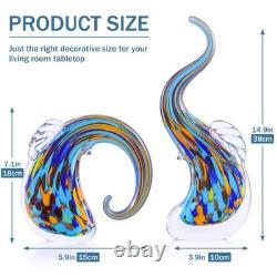 Hand Blown Murano Glass Elephant Statues Set Luxury Sculptures Home Decor f