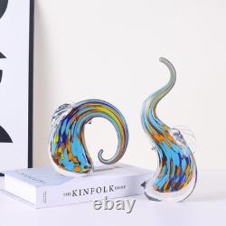 Hand Blown Murano Glass Elephant Statues Set Luxury Sculptures Home Decor f