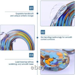 Hand Blown Murano Glass Elephant Statues Set Luxury Sculptures Home Decor f