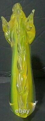 Hand Blown Murano Glass Horse Head Decorative And Elegant Design 7 2.5lb Yellow