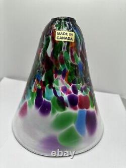 Hand Blown Murano Glass Lamp Shade Pendant Multi Color Made in Canada 8x6