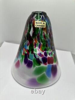 Hand Blown Murano Glass Lamp Shade Pendant Multi Color Made in Canada 8x6