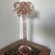 Hand Blown Murano Glass Palm Tree Candle Holder Hand Signed Over 20 Tall, Pink