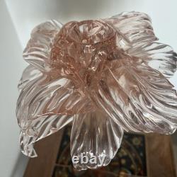 Hand Blown Murano Glass Palm Tree Candle Holder Hand Signed Over 20 Tall, Pink