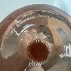 Hand Blown Murano Glass Palm Tree Candle Holder Hand Signed Over 20 Tall, Pink