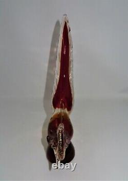 Hand Blown Murano Glass Pheasant 13 1/4 inches in Height