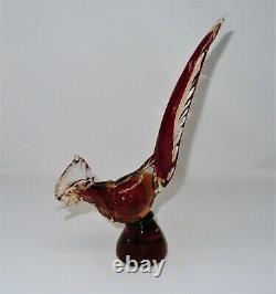 Hand Blown Murano Glass Pheasant 13 1/4 inches in Height