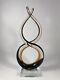 Hand Blown Murano Glass Sculpture Brown Caramel Clear Color