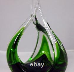 Hand Blown Murano Glass Sculpture Contemporary (Fluid Design) 10.25 h x 5 w