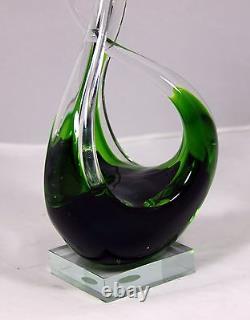 Hand Blown Murano Glass Sculpture Contemporary (Fluid Design) 10.25 h x 5 w