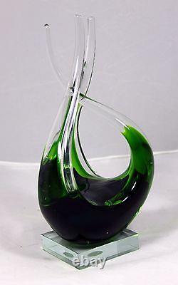 Hand Blown Murano Glass Sculpture Contemporary (Fluid Design) 10.25 h x 5 w