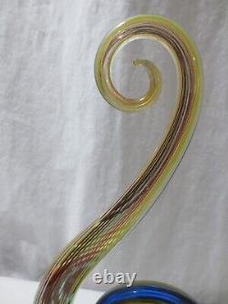 Hand Blown Murano Glassware Art Glass Fused Sculpture Music Clef Note 12 tall