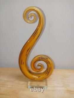 Hand Blown Murano Glassware Art Glass Fused Sculpture Music Treble Clef Note 12