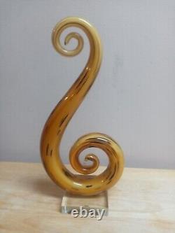 Hand Blown Murano Glassware Art Glass Fused Sculpture Music Treble Clef Note 12
