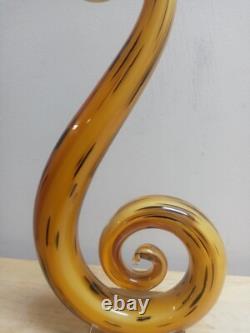 Hand Blown Murano Glassware Art Glass Fused Sculpture Music Treble Clef Note 12