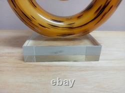 Hand Blown Murano Glassware Art Glass Fused Sculpture Music Treble Clef Note 12