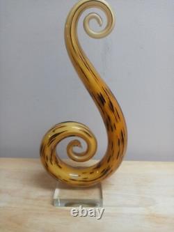 Hand Blown Murano Glassware Art Glass Fused Sculpture Music Treble Clef Note 12