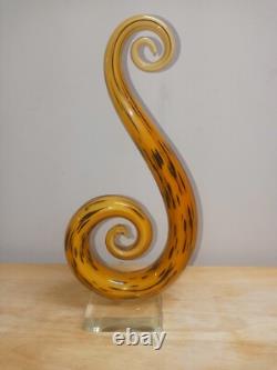 Hand Blown Murano Glassware Art Glass Fused Sculpture Music Treble Clef Note 12