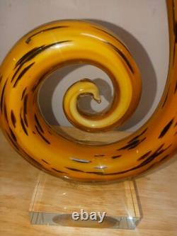 Hand Blown Murano Glassware Art Glass Fused Sculpture Music Treble Clef Note 12