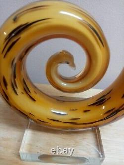 Hand Blown Murano Glassware Art Glass Fused Sculpture Music Treble Clef Note 12