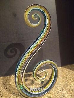 Hand Blown Murano Glassware Art Glass Sculpture Music Treble Clef Note 13.5
