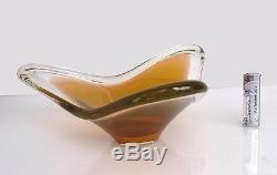 Hand Blown Murano Sommerso FLAVIO POLI / Seguso Art Glass BOWL 1940's