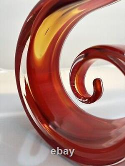 Hand Blown Murano Style Art Glass Sculpture Modern Abstract