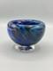 Hand-Blown Murano Style Blue Confetti Glass Bowl Vintage Art Glass Centerpiece
