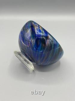 Hand-Blown Murano Style Blue Confetti Glass Bowl Vintage Art Glass Centerpiece Hand-Blown Murano Style Blue Confetti Glass Bowl Vintage Art Glass Centerpiece