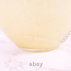 Hand Blown Murano Style Blue & Cream Swirl Long Neck Art Glass Vase 19 Tall