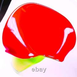 Hand Blown Murano Style Calla Lily Flower Art Glass Vase 13.5 Tall