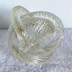 Hand Blown Murano Style Glass Ribbed and Twisted Love Knot Sculpture, Set of 3