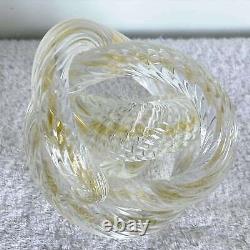 Hand Blown Murano Style Glass Ribbed and Twisted Love Knot Sculpture, Set of 3