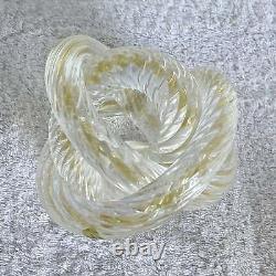 Hand Blown Murano Style Glass Ribbed and Twisted Love Knot Sculpture, Set of 3