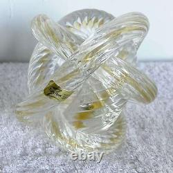 Hand Blown Murano Style Glass Ribbed and Twisted Love Knot Sculpture, Set of 3