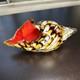 Hand Blown Murano Style Vintage Glass Art Conch Sea Shell Sculpture Incredible