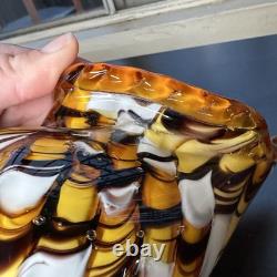 Hand Blown Murano Style Vintage Glass Art Conch Sea Shell Sculpture Incredible