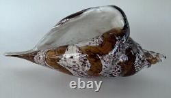 Hand Blown Murano Style Vintage Native Florida Glass Art Conch Sea Shell