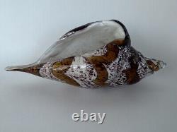 Hand Blown Murano Style Vintage Native Florida Glass Art Conch Sea Shell