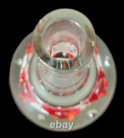 Hand Blown Murano VASE Art Glass Flower Controlled Bubbles No Chips Cracks 7.5