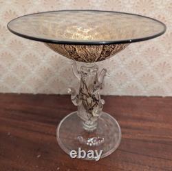 Hand Blown Murano Venetian Art Glass Goblet Applied Sea Creature