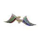 Hand Blown Murano Venetian Glass Latticino Slipper Shoe Pair Signed and Numbered