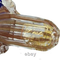 Hand Blown Murano Venetian Glass Latticino Slipper Shoe Pair Signed and Numbered