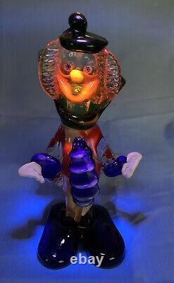 Hand Blown Murano Vintage Glass Clown Large Figurine 10X4