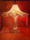 Hand Blown Murano-style, Pink Glass Table Lamp With Ruffled Shade